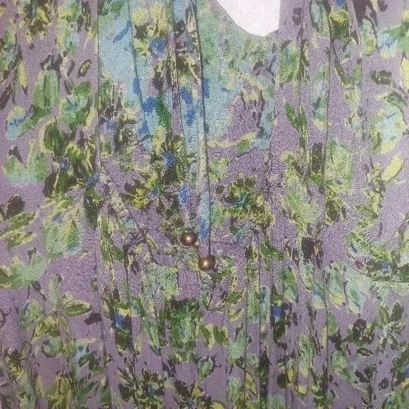 ANGIE Floral Boho Print Dress Size S Womens Flutter Sleeve Ruffle - Picture 5 of 9